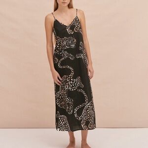 Black Leopard-Print Slip Dress - Women Intimates & Sleepwear